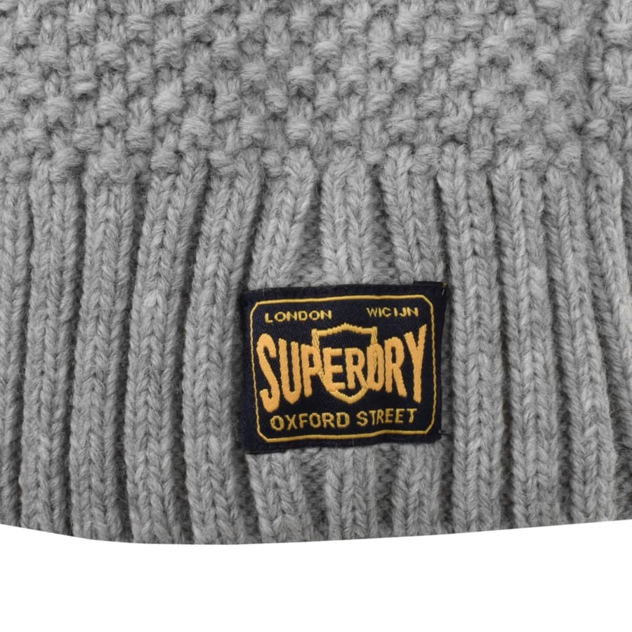 Superdry Mid Grey Jacob Cable Knit Quarter Zip Jumper X Large Mens